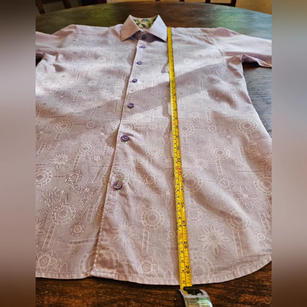 Jared Lang Men's Purple Patterned Sz2 - Picture 5 of 10
